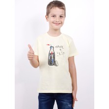 Toontoy Erkek Çocuk Baskılı Bisiklet Yaka Kısa Kollu Tişört