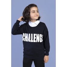 Toontoy Erkek Çocuk Relax Fit Yuvarlak Yaka Düşük Omuz Baskılı Sweatshirt - 2 Iplik