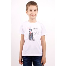 Toontoy Erkek Çocuk Baskılı Bisiklet Yaka Kısa Kollu Tişört