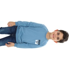 Toontoy Erkek Çocuk Relax Fit Bisiklet Yaka Hafif Düşük Omuz Baskılı Sweatshirt - 2 Iplik