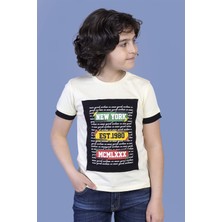 Toontoy Erkek Çocuk Baskılı Bisiklet Yaka Kısa Kollu Tişört - TK12929
