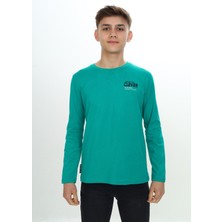 Toontoy Erkek Çocuk Baskılı Bisiklet Yaka Uzun Kollu Tişört