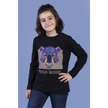 Toontoy Erkek Çocuk Baskılı Bisiklet Yaka Uzun Kollu Tişört