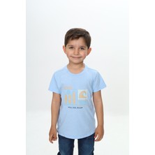 Toontoy Erkek Çocuk Baskılı Bisiklet Yaka Kısa Kollu Tişört