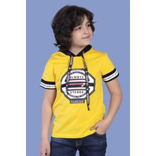 Toontoy Erkek Çocuk Baskılı Kapüşonlu Kısa Kollu Tişört
