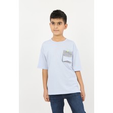 Toontoy Erkek Çocuk Baskılı Bisiklet Yaka Kısa Kollu Tek Cepli Tişört