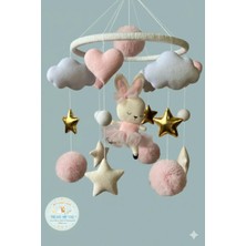 Trend Premium Bebek Beşik Dönencesi - Tavşan ve Bulut Figürlü - El Işçiliği - Natural Müzikli