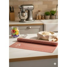 Feyza Design Pratik Silikon Hamur Açma Matı 40X50 cm Pembe, Kolay Kullanım ve Hijyen Sağlar