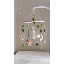 Metfiq (Müziksiz)Ayıcık Gelişim Odaklı Beşik Yanı Keçe Dönence Bebek Çocuk Odası Süsü