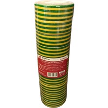 Mutlusan 0,13MMX19MMX10YDS (9.14M) Izole Bant Sarı-Yeşil Çizgili - 10 Adet