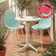 Vilinze Tilia Plastik Bahçe Balkon Bistro Seti Katlanır Masa 60*60 cm