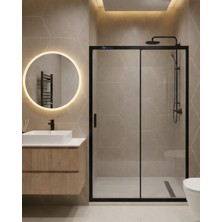 Db Banyo Deniz Seri Ön Cephe Duşakabin 5 mm Şeffaf Temperli Cam Siyah Profil Yükseklik 190 cm
