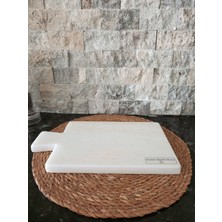 Feyza Design Beyaz Mermer Kesme ve Sunum Tablası, Şık ve Dayanıklı Tasarım