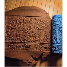 Feyza Design 12 cm Asur Desen Oklava Seramik ve Polymer Kil Doku Rulosu