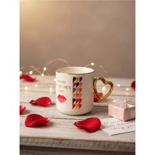 Tohana Gold Saplı Kalp Figürlü Porselen Kupa