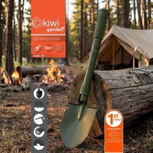 Kiwi Garden KGMS-701 Çok Amaçlı Katlanır Kürek Kamp Bahçe Kullanımı Kaymaz Sap