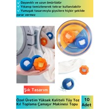 Özgürce Yıkanma Sonrası Tüy ve Toz Toplama Topları, Temiz ve Tekrar Kullanılabilir, 10'lu Set