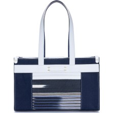 K'ai&Vrosi Midi Zua Lacivert Kanvas Omuz Çantası