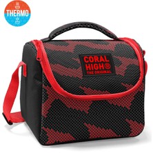Coral High Kids Siyah Kırmızı Desenli Thermo Beslenme Çantası 37133