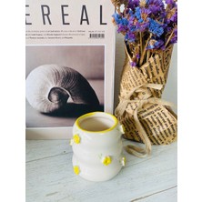 Renkli Fırça Orida Seramik Papatyalı Bubble Kupa Bardak Hediyelik