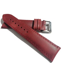 Fado &hertür Saate &uygun Hakiki Deri  22 mm  Kırmızı Saat  Kordonun   (450)