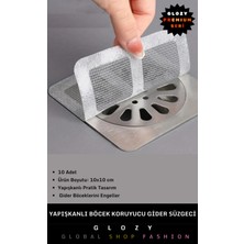 Feyza Design Saç Toplayıcı, Koku ve Böcek Engelleyici, Yapışkanlı, 10'lu Banyo Gideri Süzgeç