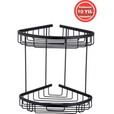 Banyom Home Paslanmaz Pirinç Zerrin 2'li 22X22 cm Şampuanlık Banyo Rafı