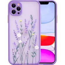 iPhone 12 Pro Max 6.7inç Kamera Korumalı Çiçek Desenli Silikon KILIF-(5775)