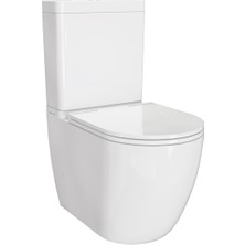 Vitra Vitra S55 Smoothflush Kanalsız Duvara Tam Dayalı Klozet Rezervuar Seti (Yavaş Kapanır Kapak ve Iç Takım Dahil) 9888B003-7201