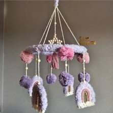 Metfiq Makrome Dönence Bebek Dönencesi Bebek Beşik Aksesuar El Yapımı Bebek Cocuk Odası Aksesuar