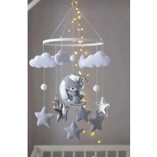 Metfiq (Müziksiz)Ayıcık Gelişim Odaklı Beşik Yanı Keçe Dönence Bebek Çocuk Odası Süsü