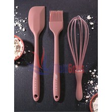 Feyza Design Içli Tatlı ve Pasta Hazırlık Seti, Silikon Büyük Boy Spatula, Yumurta Fırçası, Çırpıcı