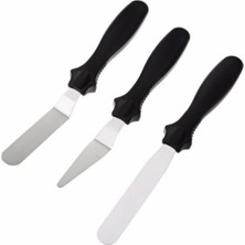 Feyza Design Metal 3'lü Pasta Sıvama Bıçağı ve Spatula Seti, Pratik ve Şık Tasarım