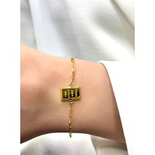 Diamine Pırlanta 14 Ayar Altın Külçe Ataç Zincir Bileklik