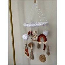 Fitmeq Makrome Dönence Bebek Dönencesi Bebek Beşik Aksesuar El Yapımı Bebek Cocuk Odası Aksesuar