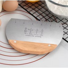 Feyza Design Paslanmaz Çelik Ahşap Saplı Kek ve Hamur Şekillendirme Spatulası