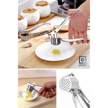 Feyza Design Paslanmaz Metal Sarımsak Presi, Mutfak Için Pratik ve Kullanışlı Aracı