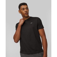 Paul & Shark Erkek Regular Fit Ribanalı Yakalı Metalik Logo Detaylı Pamuklu Kısa Kollu Siyah T-Shirt 99311005-011
