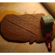 Feyza Design 5 cm Doku Rulosu Çevirici ve Silindir Desenli Oklava, Mühür ve Baskı