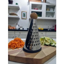 Feyza Design Pratik Ahşap Kulplu Paslanmaz Çelik Rende, 3 Farklı Şekil