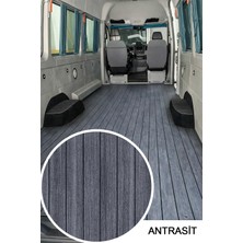 Sayın Tekstil Parke Desenli Taban Muşambası Çizgili - Antrasit - 200 cm