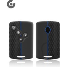 Alazpay Clio Megane Captur Koleos Fluence Laguna Silikon Desenli Anahtar Kılıfı