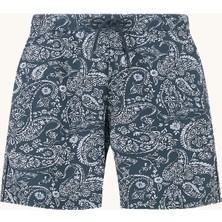 Paul & Shark Erkek Ultra Hafif ve Logo Desenli Hızlı Kuruyan Kumaş Beli Lastikli Mavi Mayo 26415030-F16