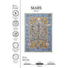 Kilim Home Leopar Postu Şeklinde Desenli Halı - Bohem Etnik Turkuaz Çerçeveli Vahşi Salon Halısı