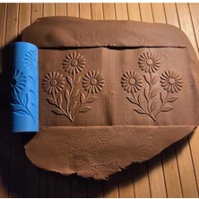Feyza Design 10 cm Papatya Seramik ve Polymer Kil Doku Rulosu, Şık ve Zarif Desen