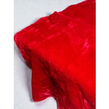 Plush Studio İstanbul Kırmızı Samur Suni Kürk Peluş Kumaş 50X150 cm Orta Tüylü Yumuşak Kumaş