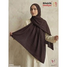 Moodşal Koyu Kahverengi Pamuklu Viskon Şal (Bileklik Hediyeli)