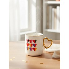 Tohana Gold Saplı Kalp Figürlü Porselen Kupa