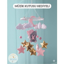 Trend Premium Bebek Beşik Dönencesi - Tavşan ve Bulut Figürlü - El Işçiliği - Natural Müzikli