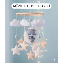 1-0trend El Yapımı Bebek Dönencesi Doğal Bebek Odası Ayıcıklı Uyku Arkadaşı Müzik Kutusu Hediyeli